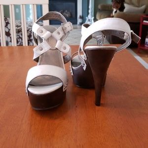 Sexy white heeled shoes